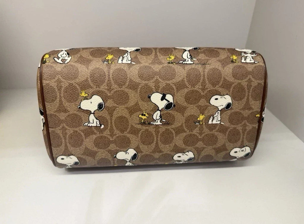 Coach x Peanuts Rowan Satchel Bag Signature Canvas product image 3, provided for visual reference and product detail review