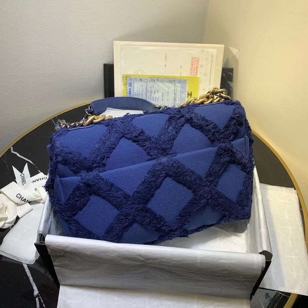 Chanel 19 Denim Medium Flap Bag - Blue product image 3, provided for visual reference and product detail review