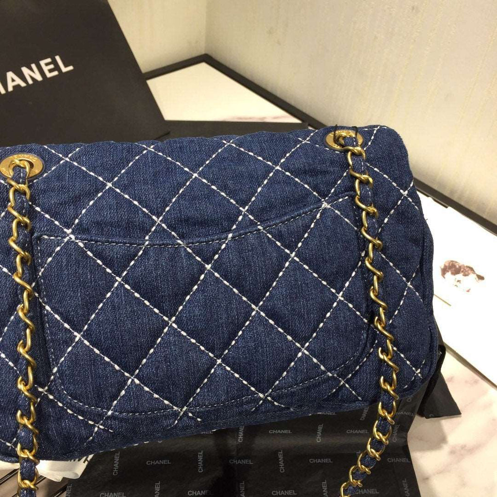 Chanel Denim Quilted Flap Bag product image 4, provided for visual reference and product detail review