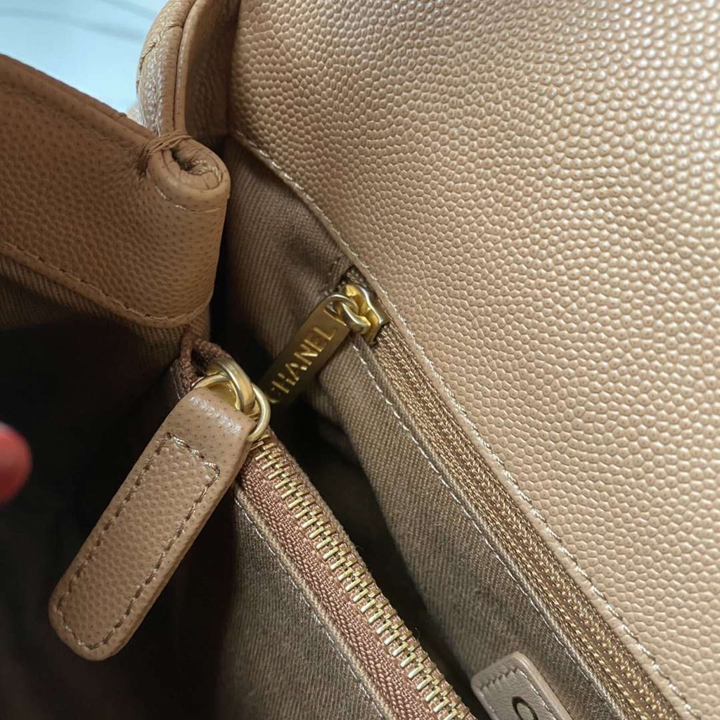 Chanel Flap Bag with Handle Beige product image 6, provided for visual reference and product detail review