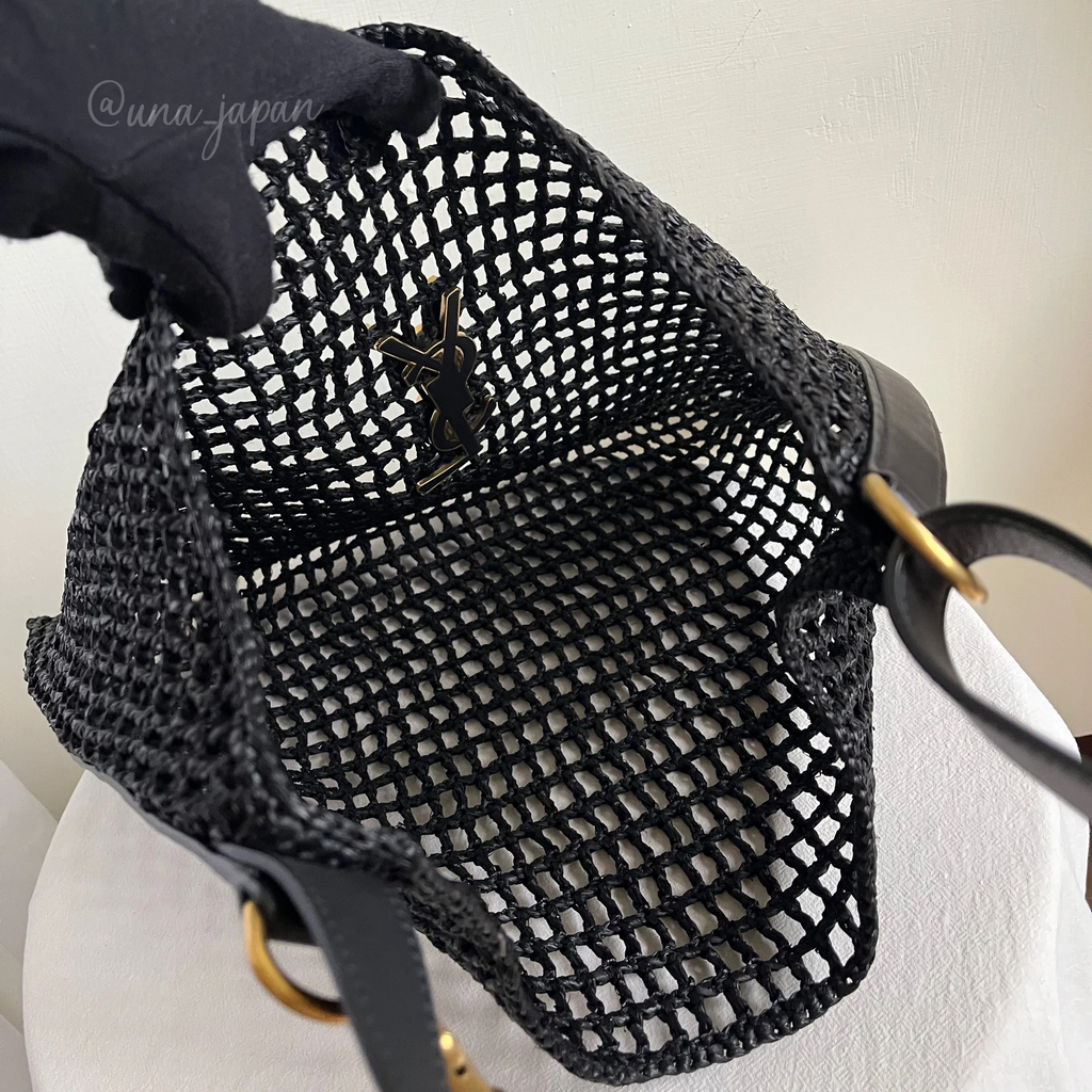 Saint Laurent YSL Raffia Tote Bag product image 6, provided for visual reference and product detail review