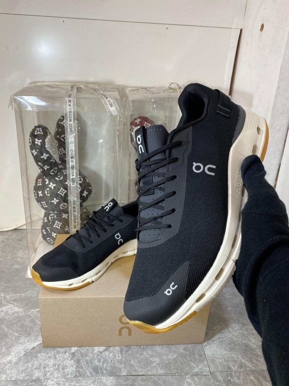On Cloudnova Black/White Lifestyle Sneakers product image 3, provided for visual reference and product detail review