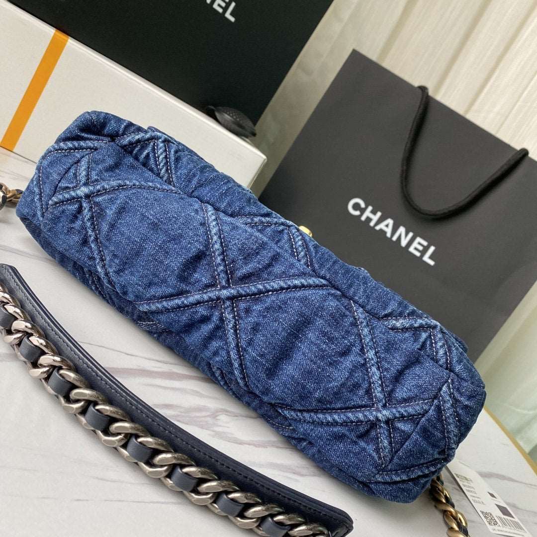 Chanel 19 Denim Large Flap Bag product image 6, provided for visual reference and product detail review