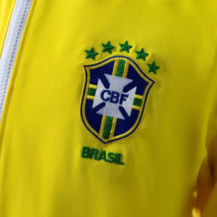 Brazil Windbreaker 2010-11 Yellow Football Kit Soccer Jersey product image 2