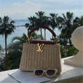 LV Capucines BB Rattan Woven Handle Shoulder Bag with Leather Trim product image 1, provided for visual reference and