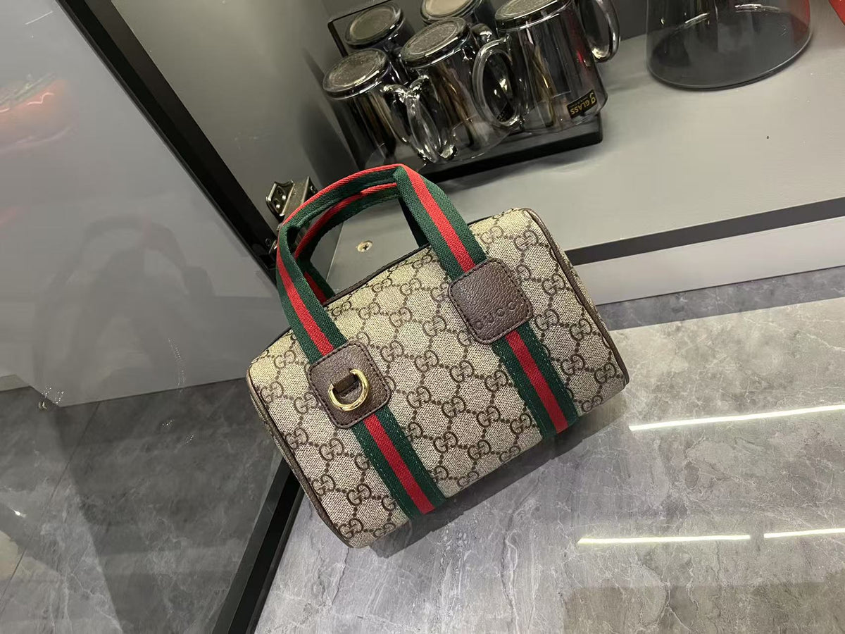 Gucci Mini GG Handbag - Beige and Dark Brown product image 10, provided for visual reference and product detail review