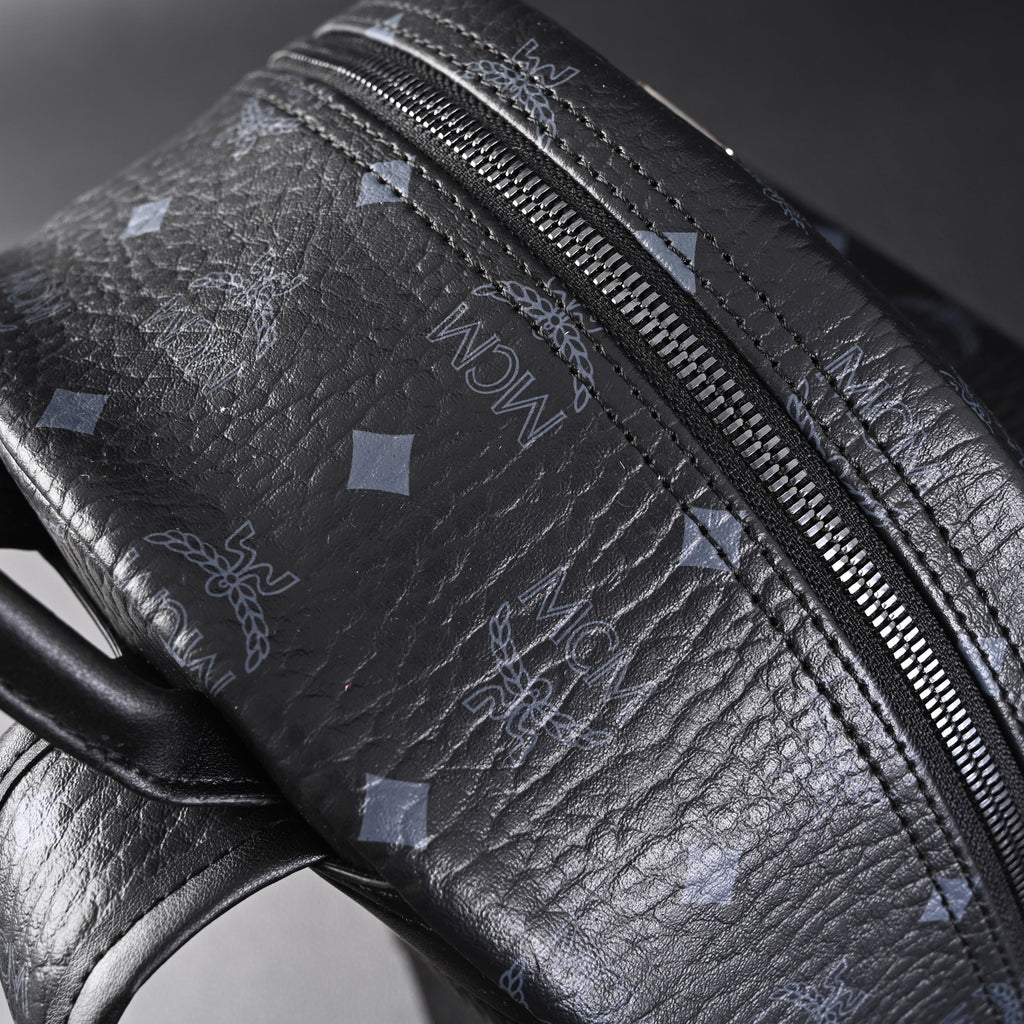 Mcm Stark Visetos Medium Backpack – Black Monogram with Studded Detailing - Black Monogram Print product image 12, provided
