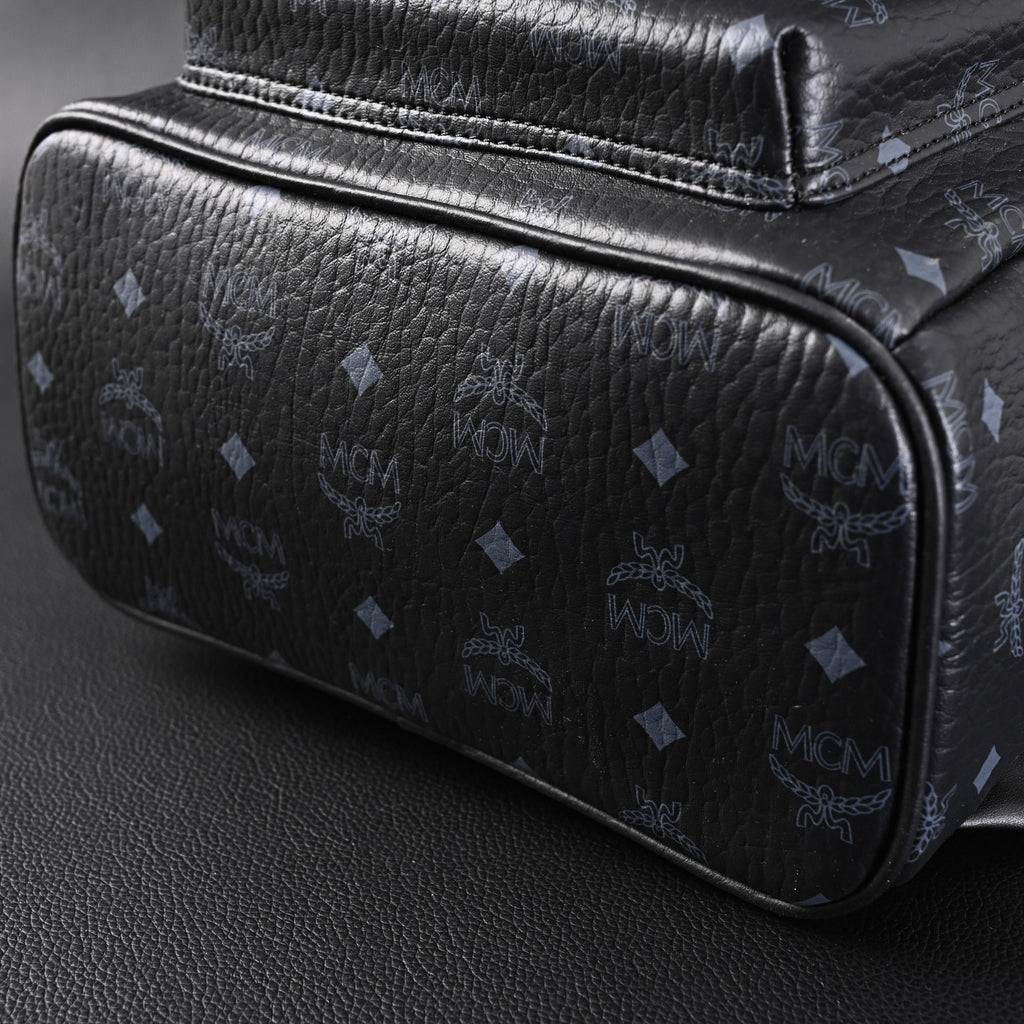 Mcm Stark Visetos Medium Backpack – Black Monogram with Studded Detailing - Black Monogram Print product image 8, provided