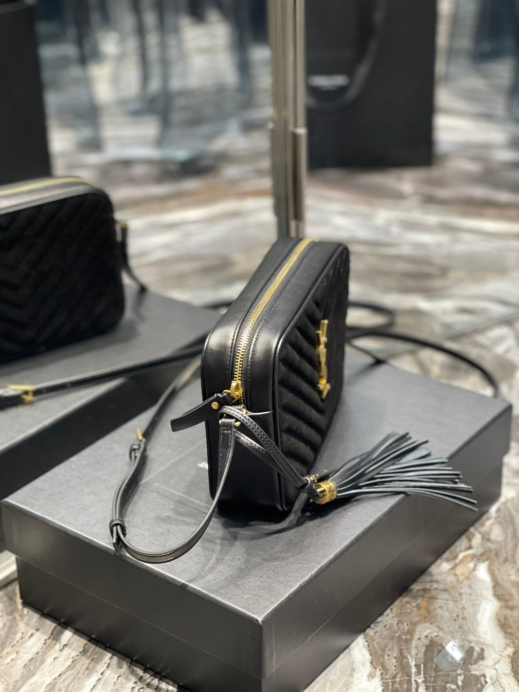 YSL Loulou Camera Bag 23cm 07 - Black product image 3, provided for visual reference and product detail review