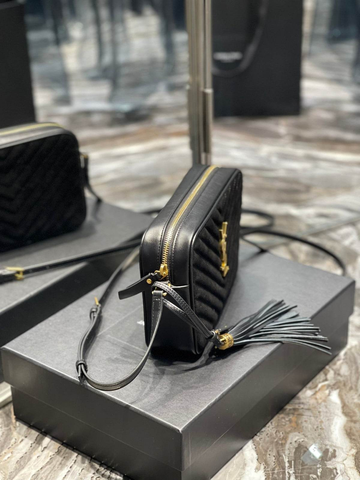 YSL Loulou Camera Bag 23cm 07 - Black product image 3, provided for visual reference and product detail review
