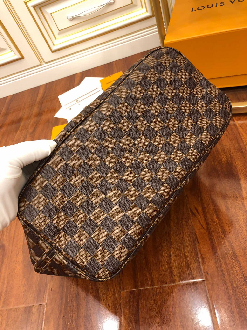 Louis Vuitton Ebene Monogram Leather Bag - Khaki product image 6, provided for visual reference and product detail review