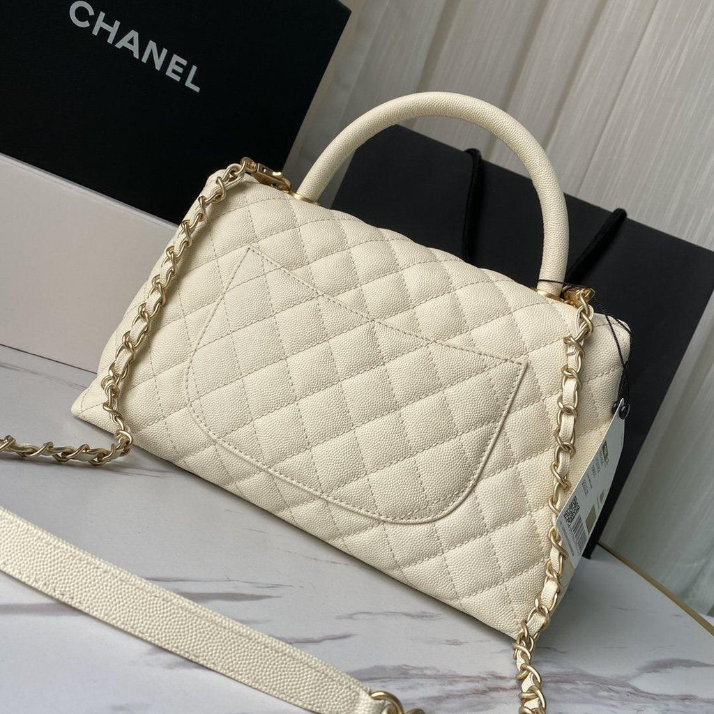 Flap Bag with Top Handle - White product image 2, provided for visual reference and product detail review