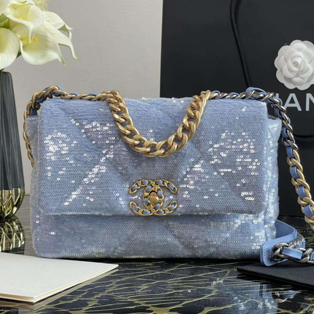Chanel 19 Sequin Flap Bag - Light Blue product image 2, provided for visual reference and product detail review