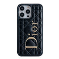 CD Gold Logo Leather iPhone Case product image 1, provided for visual reference and product detail review