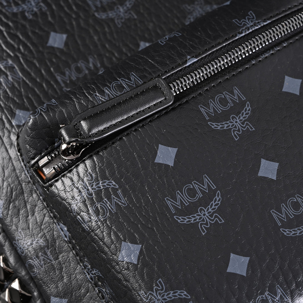 Mcm Stark Visetos Medium Backpack – Black Monogram with Studded Detailing - Black Monogram Print product image 10, provided