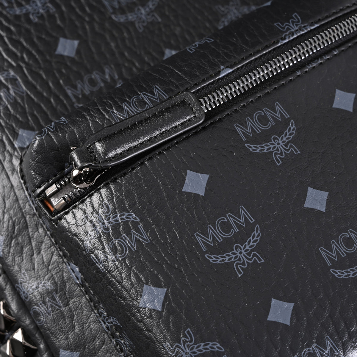 Mcm Stark Visetos Medium Backpack – Black Monogram with Studded Detailing - Black Monogram Print product image 10, provided