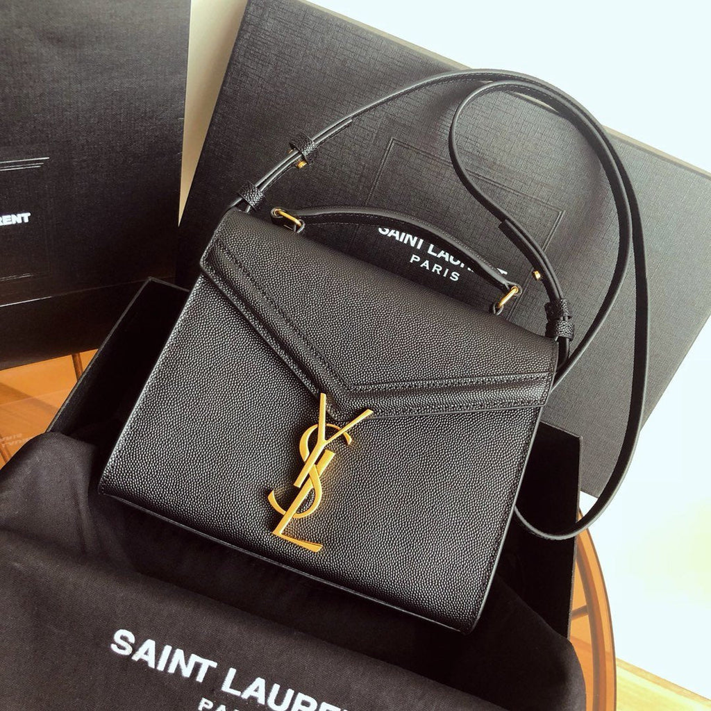 YSL Cassandra Mini Top Handle Bag Black product image 1, provided for visual reference and product detail review