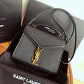 YSL Cassandra Mini Top Handle Bag Black product image 1, provided for visual reference and product detail review