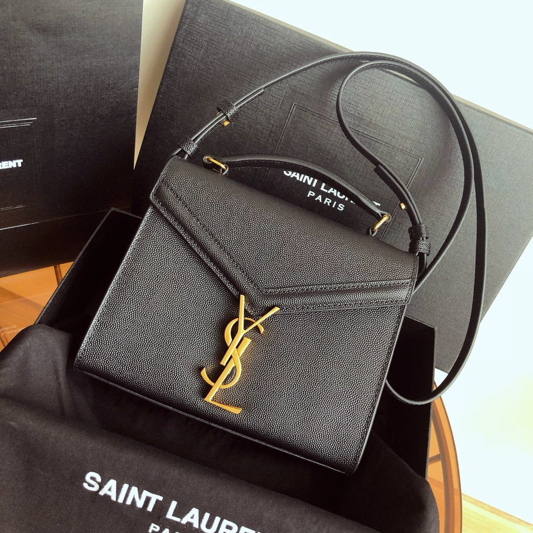 YSL Cassandra Mini Top Handle Bag Black product image 1, provided for visual reference and product detail review