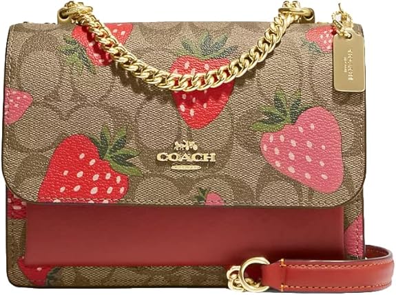 Coach Mini Klare Crossbody Bag in Signature Canvas Strawberry product image 1, provided for visual reference and product