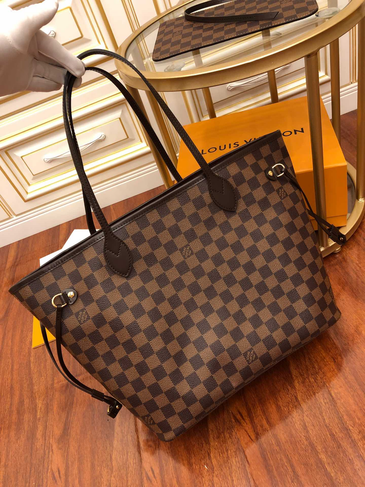 Louis Vuitton Ebene Monogram Leather Bag - Khaki product image 3, provided for visual reference and product detail review