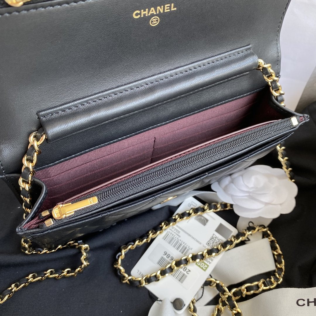 Chanel Wallet On Chain WOC Black Lambskin - Classic Black product image 8, provided for visual reference and product detail