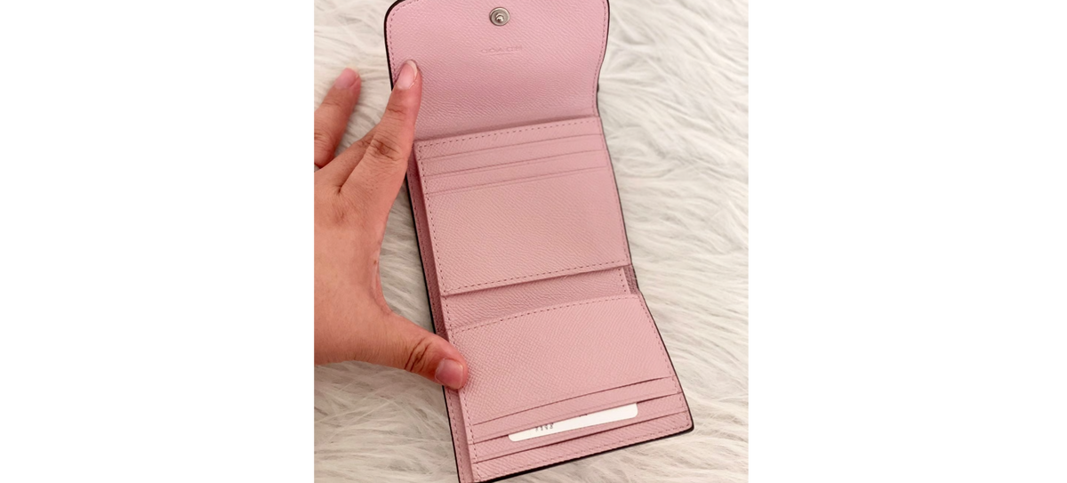 Coach Leather Small Wallet in Pink product image 4, provided for visual reference and product detail review