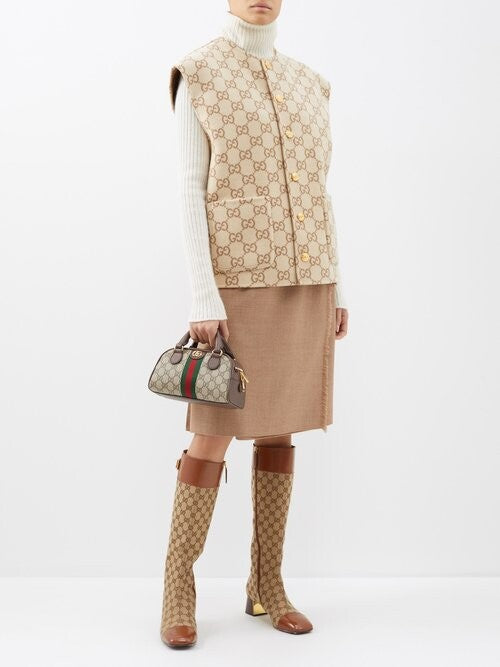 Gucci Ophidia Mini GG Supreme-Canvas Top-Handle Bag - Beige product image 5, provided for visual reference and product
