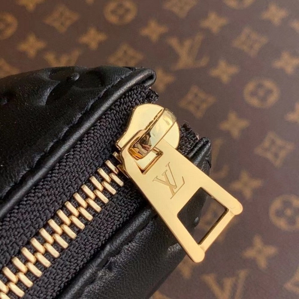 LV Coussin MM Monogram Empreinte Leather Shoulder Crossbody Bag with Black Quilted Exterior and Gold Chain Strap product