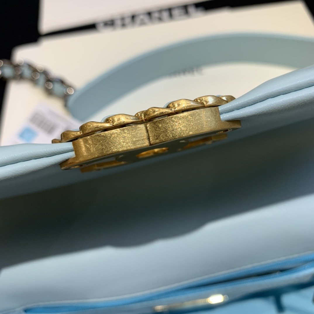 Chanel 19 Small Flap Bag Tiffany Blue product image 9, provided for visual reference and product detail review