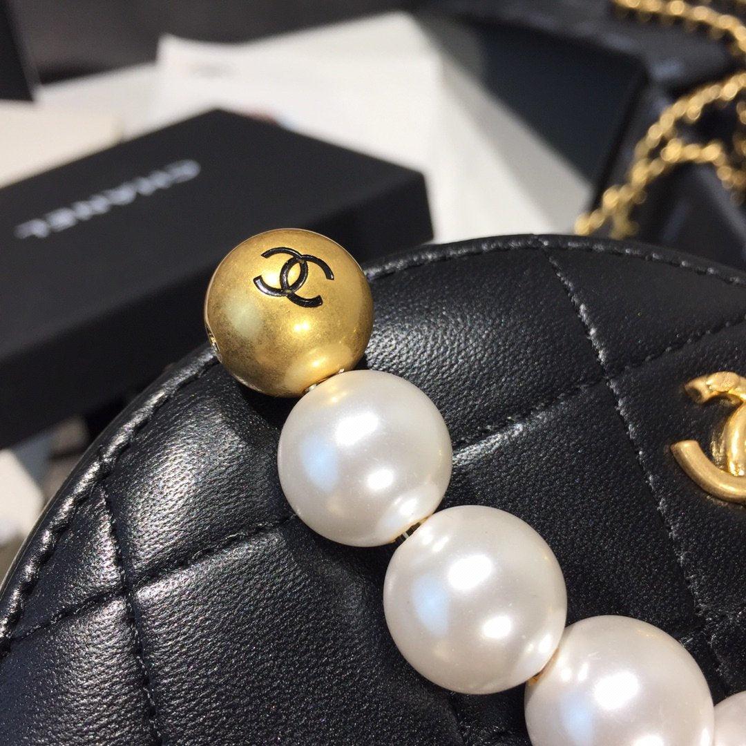 Chanel Pearl Round Clutch with Chain - Black product image 7, provided for visual reference and product detail review