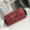 Chanel 19 Quilted Flap Wallet - Red product image 1, provided for visual reference and product detail review