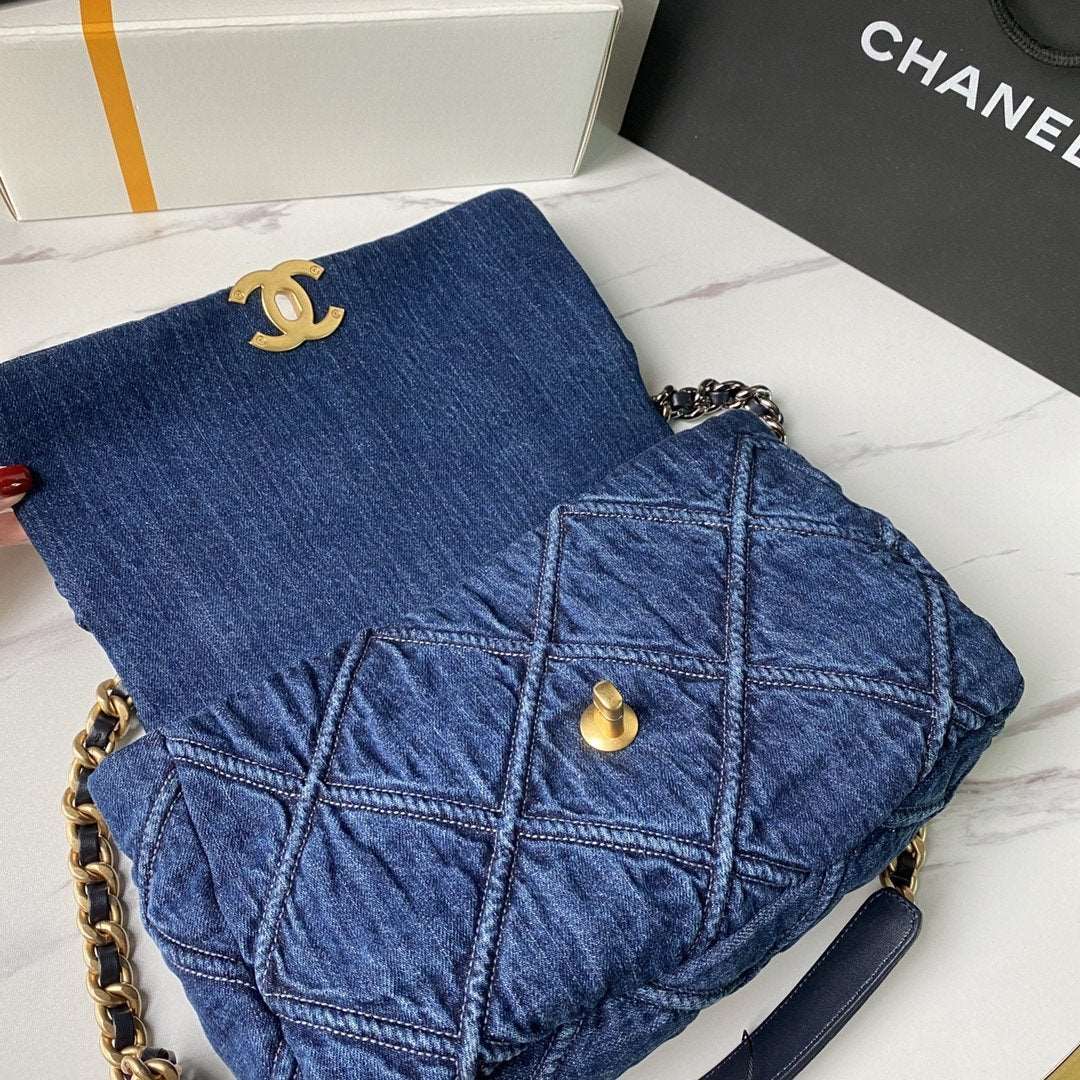 Chanel 19 Denim Large Flap Bag product image 8, provided for visual reference and product detail review