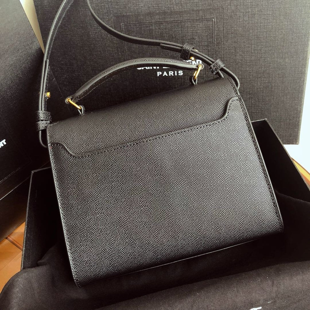 YSL Cassandra Mini Top Handle Bag Black product image 3, provided for visual reference and product detail review