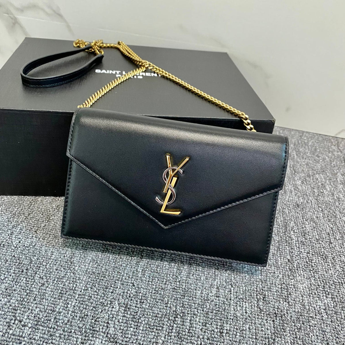 YSL Cassandra Shoulder Black Bag product image 7, provided for visual reference and product detail review