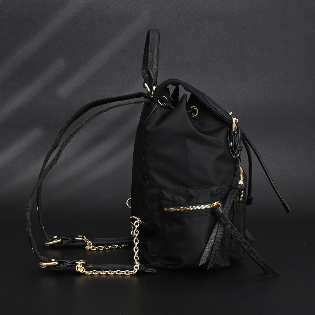 Burberry the Rucksack – Black Nylon & Leather Backpack with Gold-Tone Hardware - Black with Gold Accents product image 8,