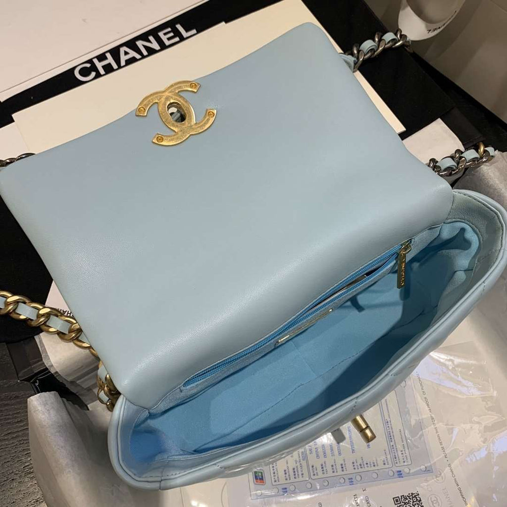 Chanel 19 Small Flap Bag Tiffany Blue product image 7, provided for visual reference and product detail review