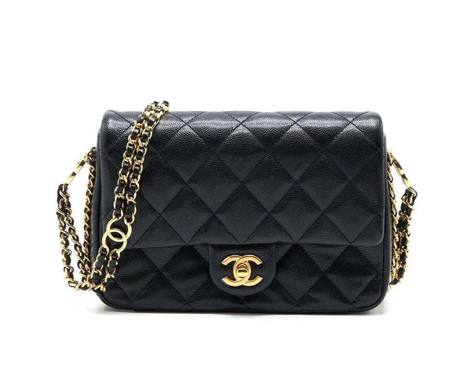 Chanel 23c Mini Flap Bag Chain Grained Calfskin Black product image 8, provided for visual reference and product detail