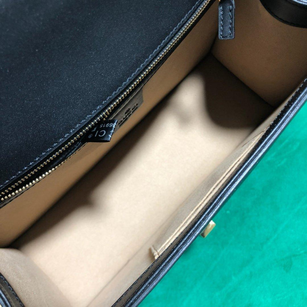 Gucci GG Sylvie Leather Medium Top Handle Bag - Black product image 9, provided for visual reference and product detail