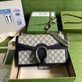 Gucci Dionysus GG Supreme Beige and Blue Shoulder Bag product image 1, provided for visual reference and product detail
