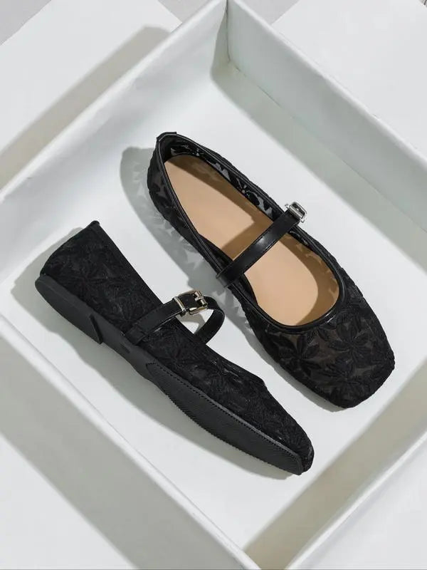 Dolce Lace Flats - Black product image 3, provided for visual reference and product detail review
