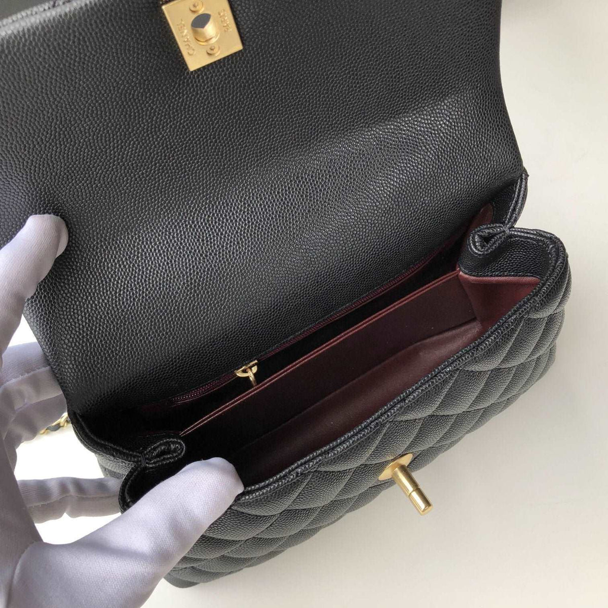Chanel Small Flap Bag with Coco Handle - Black with Black Hardware product image 7, provided for visual reference and