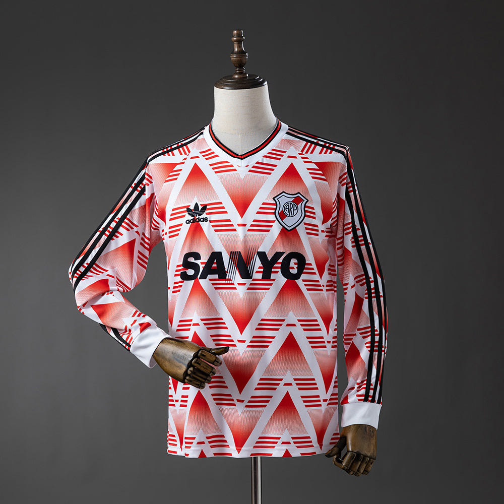River Plate Away Jersey 1992-93 Retro Long Sleeves Football