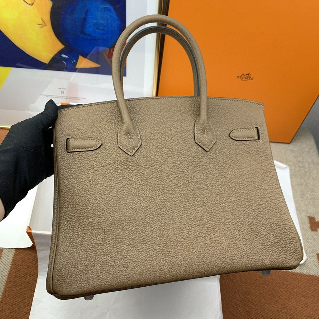 Hermes Birkin 30 Togo Etoupe Bag Silver Hardware Handbags (11.8in30cm) - Grey product image 5, provided for visual reference
