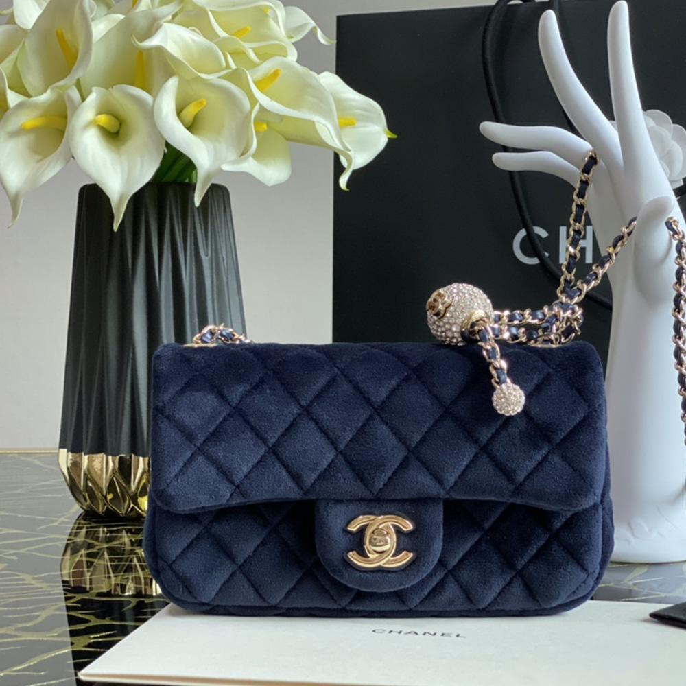 Chanel Square Mini Classic Flap Bag Velvet product image 2, provided for visual reference and product detail review