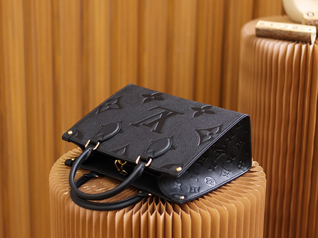 LV OnTheGo PM Monogram Empreinte Leather Tote Handle Bag with Black Leather Trim product image 5, provided for visual