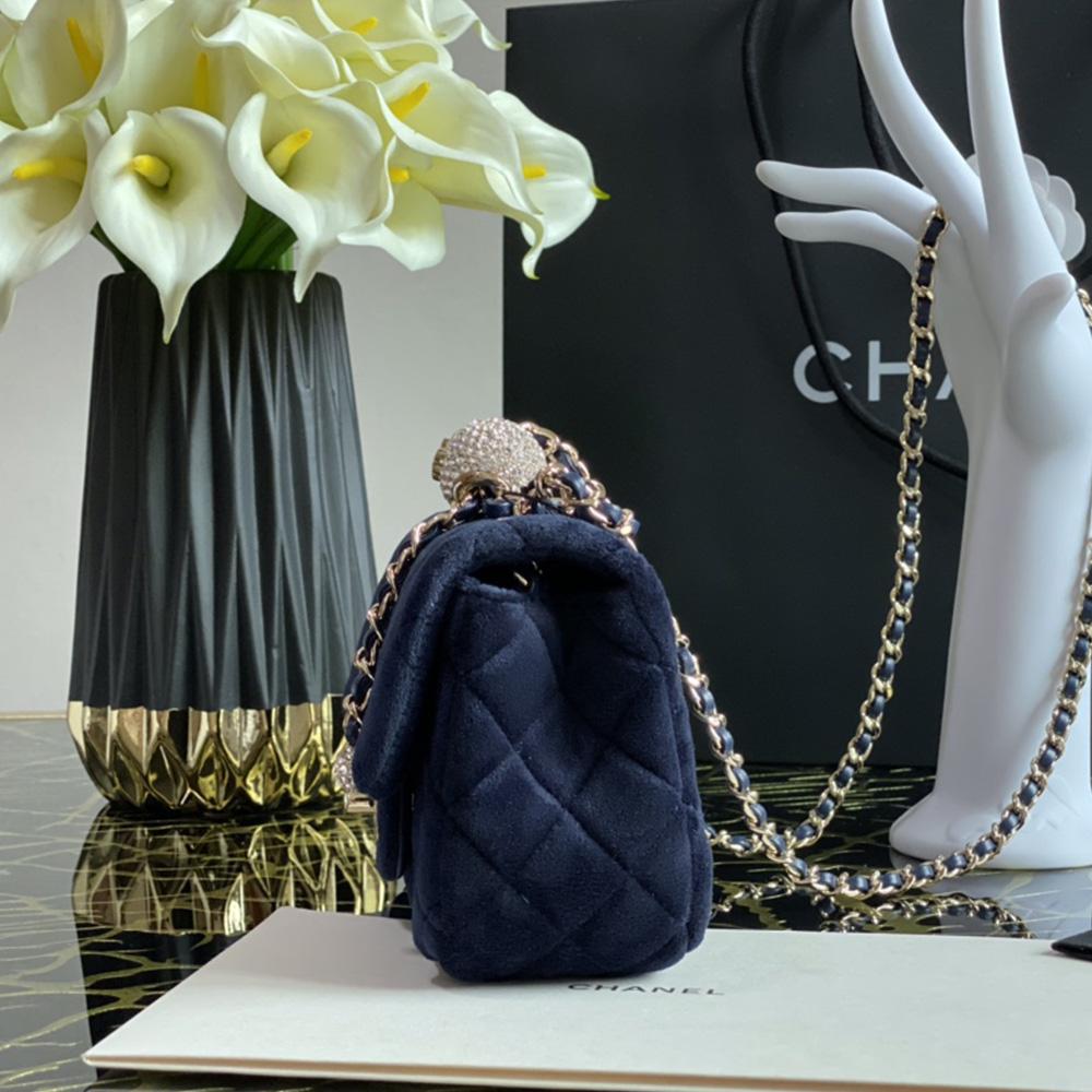 Chanel Square Mini Classic Flap Bag Velvet product image 3, provided for visual reference and product detail review