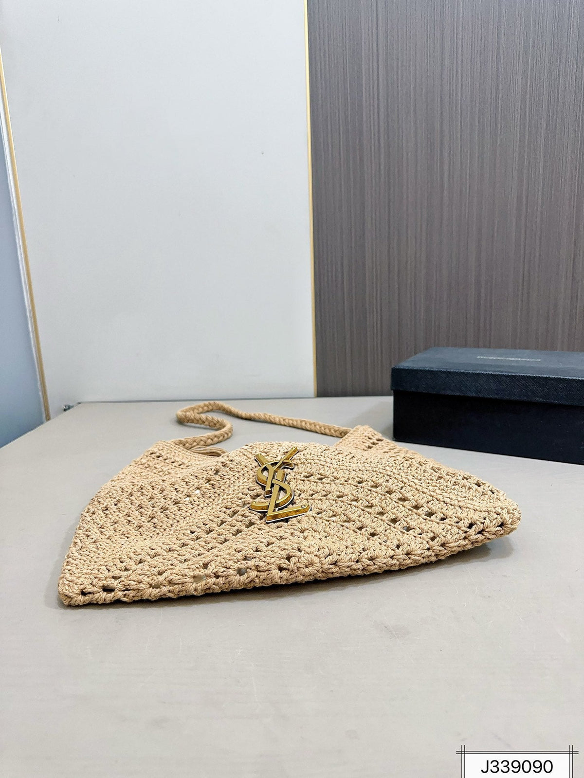 Saint Laurent YSL Raffia Tote Bag Beach Casual - Brown product image 6, provided for visual reference and product detail