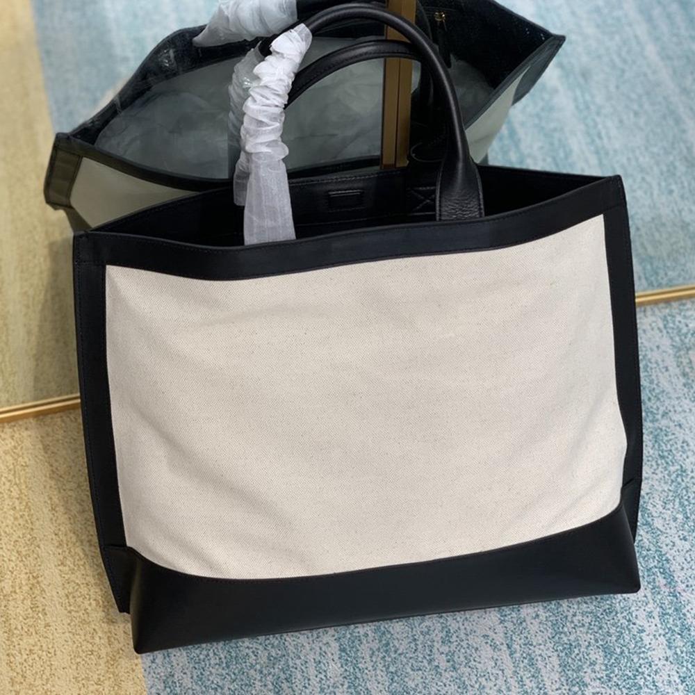 YSL Tag Hobo Bag - Beige/Black product image 2, provided for visual reference and product detail review
