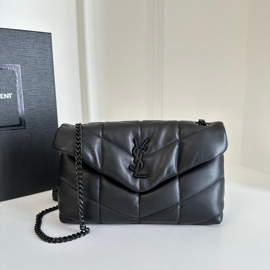 YSL Loulou Puffer Toy Bag in Quilted Lambskin Black Size 23x15.5x8.5 product image 7, provided for visual reference and